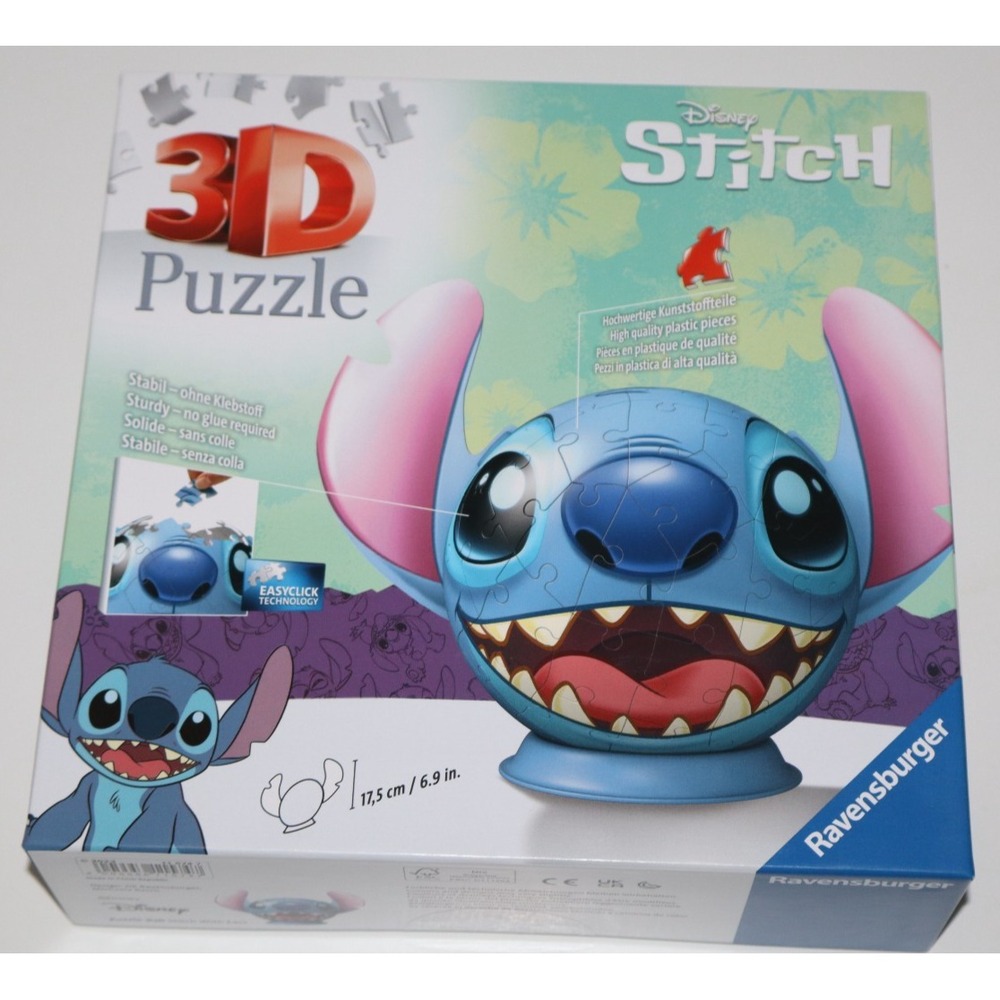RAVENSBURGER 2023 Disney STITCH w/ Ears 3D Puzzle Ball NEW SEALED